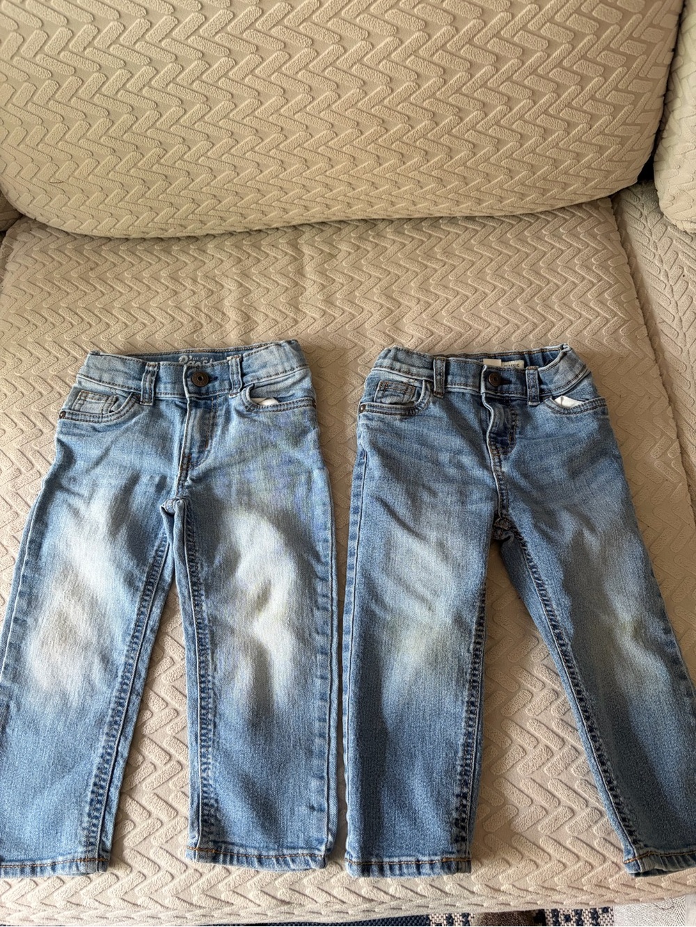OshKosh B’gosh Classic Blue Boys' Jeans, Set of 2 - Light Wash Denim, 24m & 2T